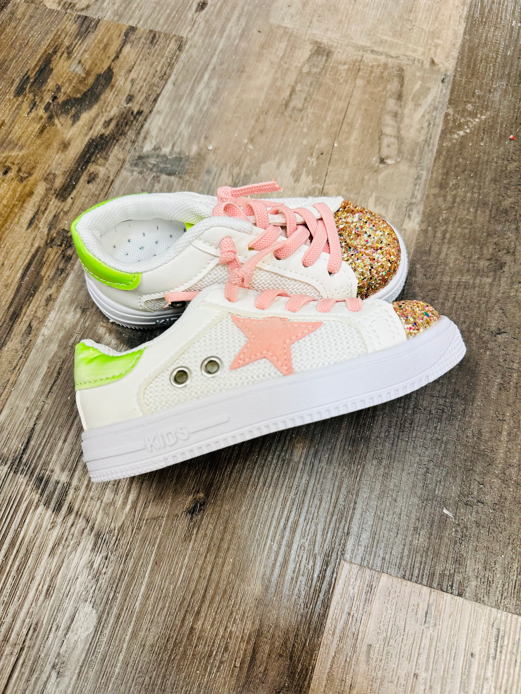 Pink Star Lime Heel Sneakers