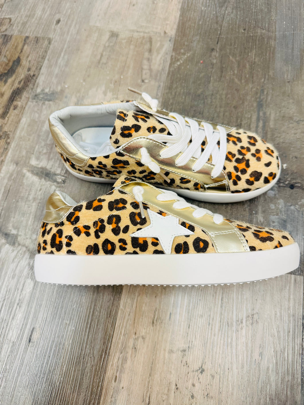 Cheetah Print Star Sneakers