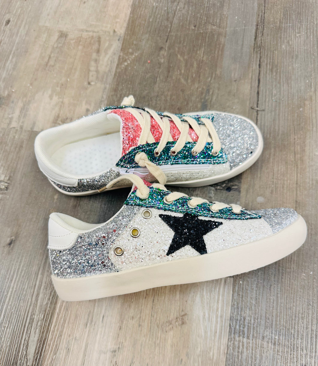 Multi Glitter Star Sneakers