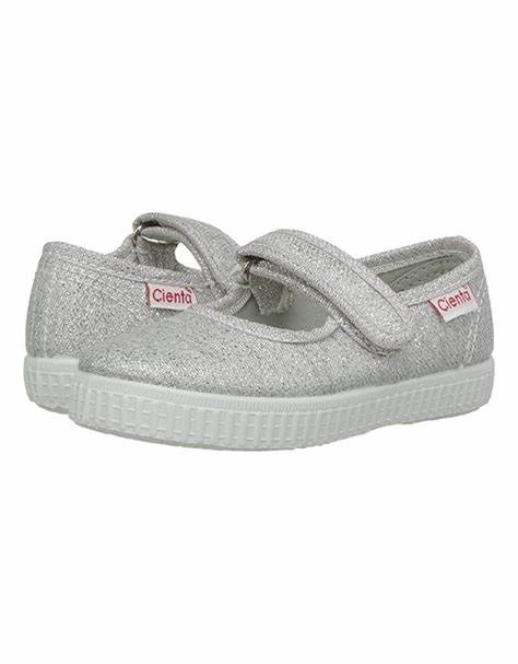 Cienta Silver Sparkle MaryJanes - multiple sizes