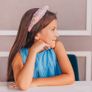 Kids Knot Headband - Rainbow Sequin Knotted Hair Accessories