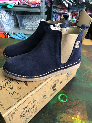 Navy Zipper Boots Unisex