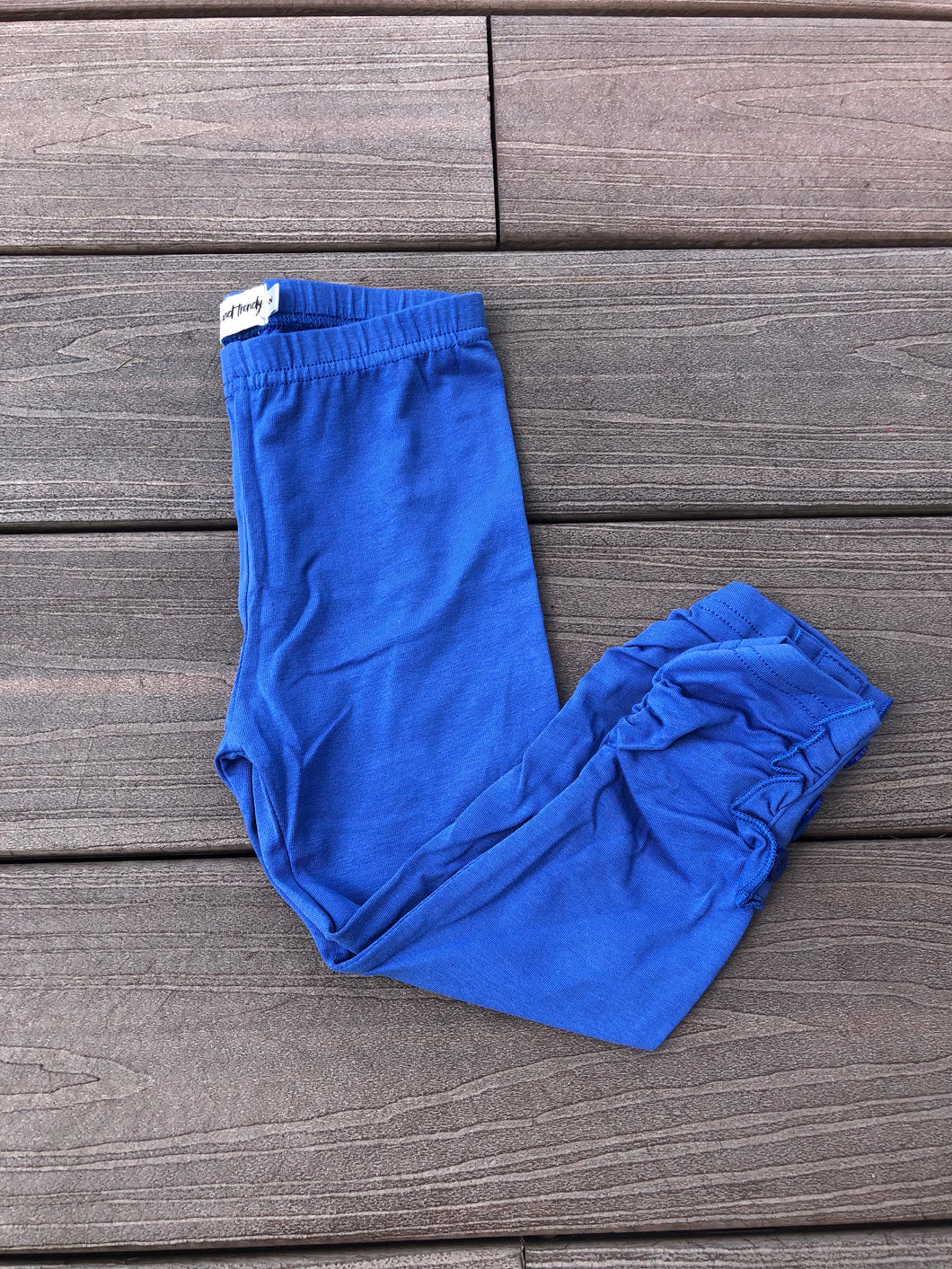 Blue Button Leggings Solids