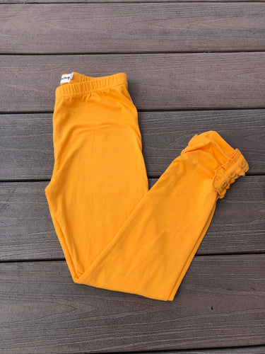 Mustard/Yellow Button Leggings Solids