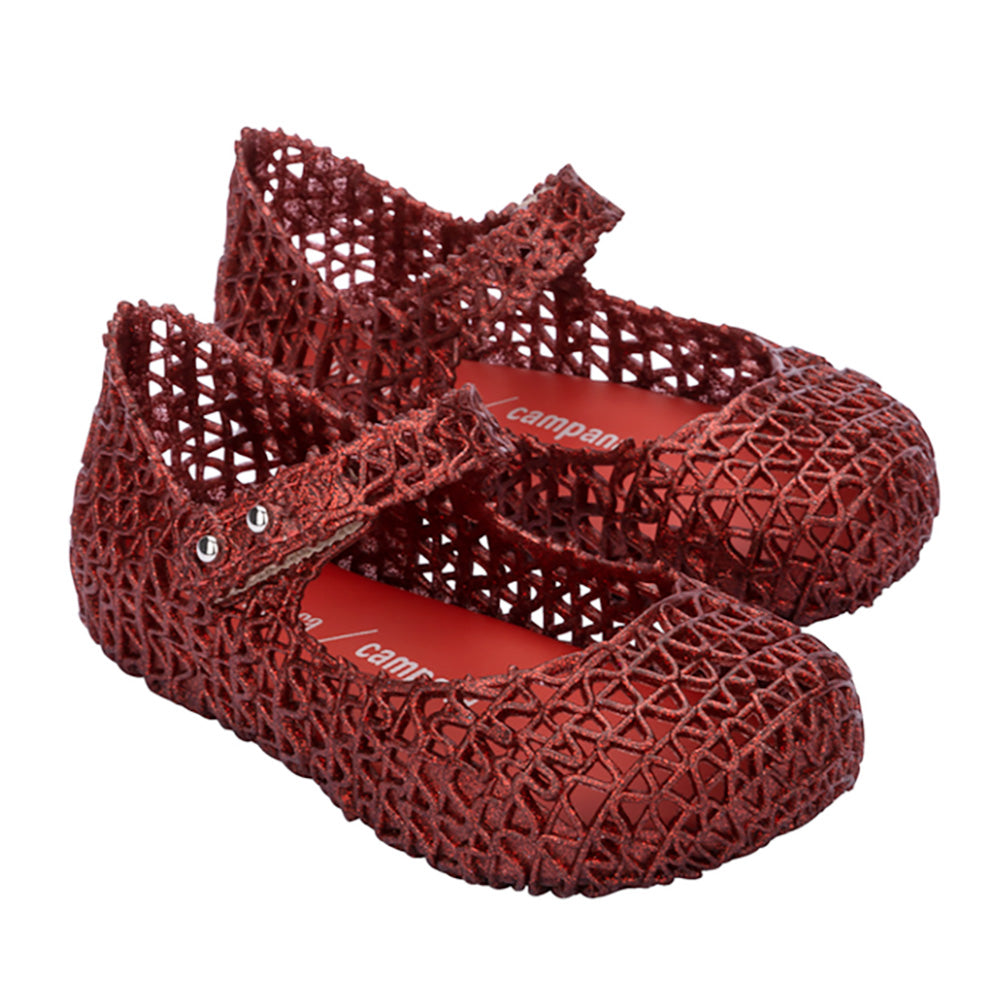 Campana Papel Zig Zag Red Glitter- size 8t